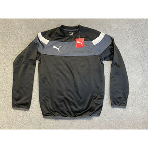 Puma Youth Long Sleeve Fleece Lined Training Shirt Black White - Youth XXL